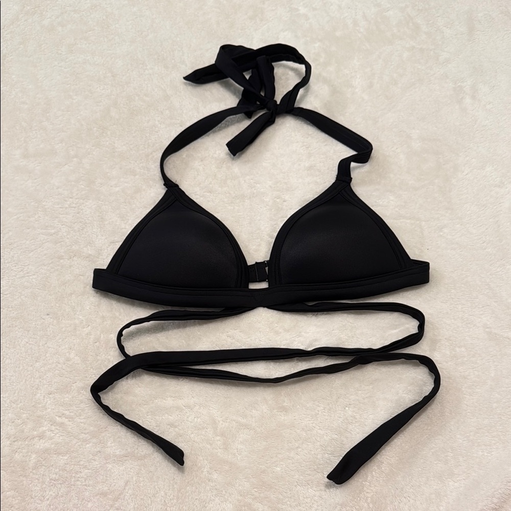 PINK Victoria's Secret Black Halter Bikini Top